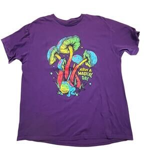 DOM Have A Magical Day Mushroom T Shirt XL Psychedelic Frog Cottagecore Trippy